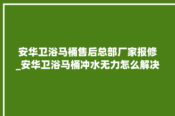 安华卫浴马桶售后总部厂家报修_安华卫浴马桶冲水无力怎么解决 。马桶