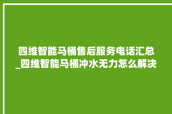 四维智能马桶售后服务电话汇总_四维智能马桶冲水无力怎么解决 。马桶