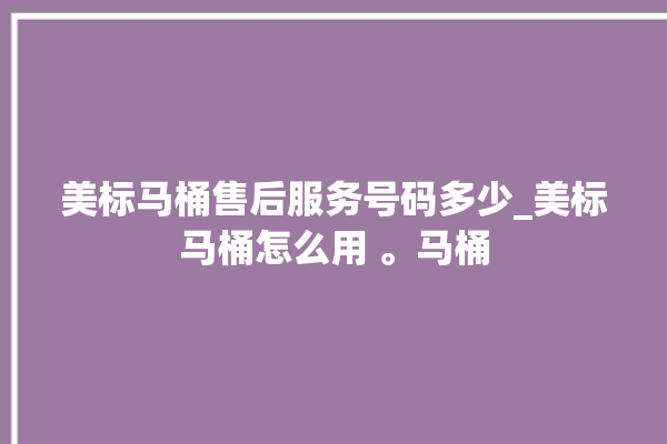 美标马桶售后服务号码多少_美标马桶怎么用 。马桶