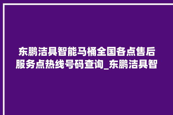 东鹏洁具智能马桶全国各点售后服务点热线号码查询_东鹏洁具智能马桶冲水无力怎么解决 。马桶