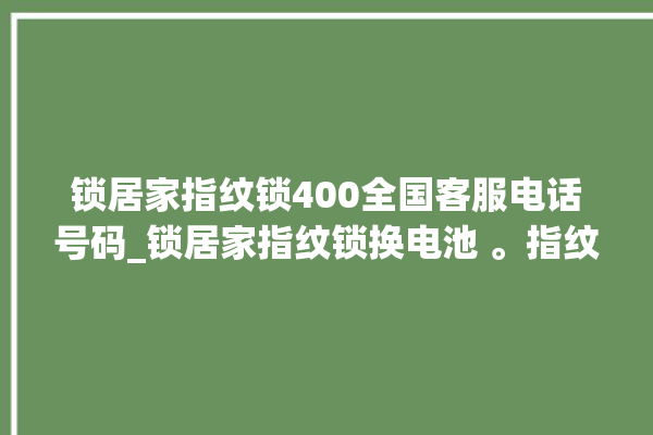 锁居家指纹锁400全国客服电话号码_锁居家指纹锁换电池 。指纹锁