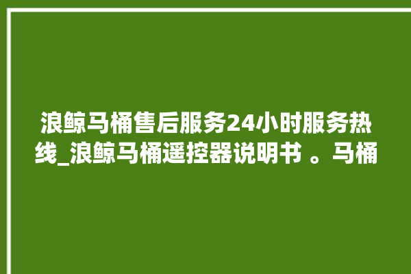 浪鲸马桶售后服务24小时服务热线_浪鲸马桶遥控器说明书 。马桶