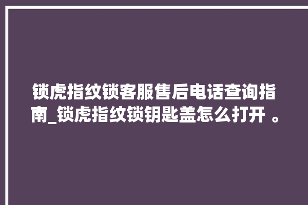 锁虎指纹锁客服售后电话查询指南_锁虎指纹锁钥匙盖怎么打开 。指纹锁