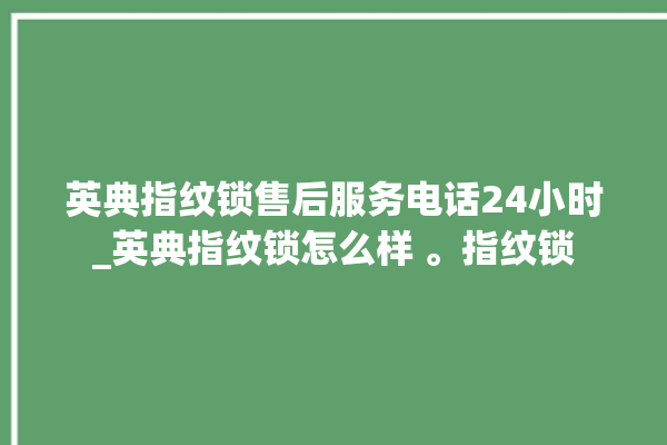 英典指纹锁售后服务电话24小时_英典指纹锁怎么样 。指纹锁