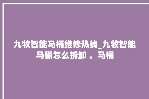 九牧智能马桶维修热线_九牧智能马桶怎么拆卸 。马桶