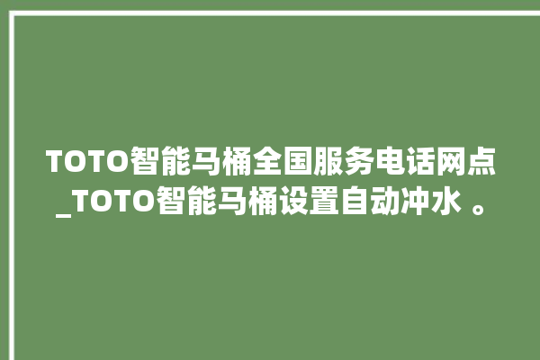 TOTO智能马桶全国服务电话网点_TOTO智能马桶设置自动冲水 。马桶