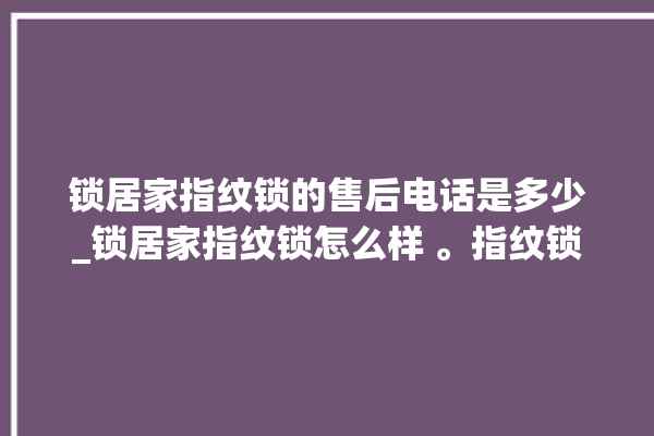 锁居家指纹锁的售后电话是多少_锁居家指纹锁怎么样 。指纹锁