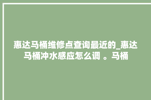 惠达马桶维修点查询最近的_惠达马桶冲水感应怎么调 。马桶