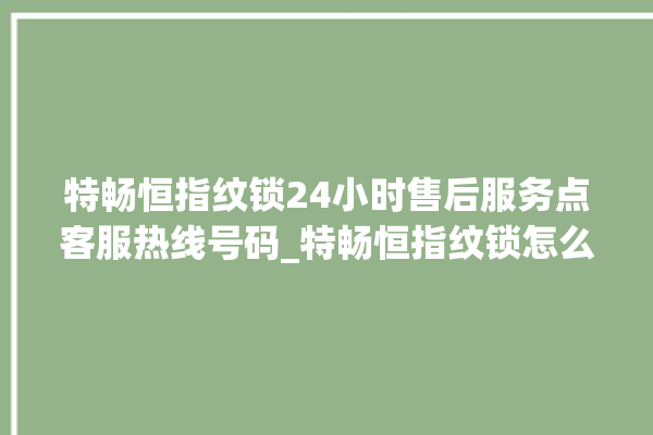 特畅恒指纹锁24小时售后服务点客服热线号码_特畅恒指纹锁怎么恢复出厂设置 。恒指