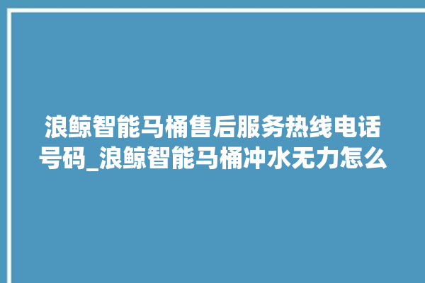 浪鲸智能马桶售后服务热线电话号码_浪鲸智能马桶冲水无力怎么解决 。马桶