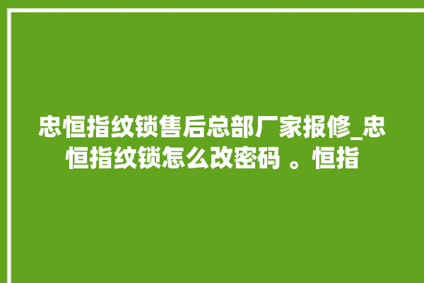 忠恒指纹锁售后总部厂家报修_忠恒指纹锁怎么改密码 。恒指