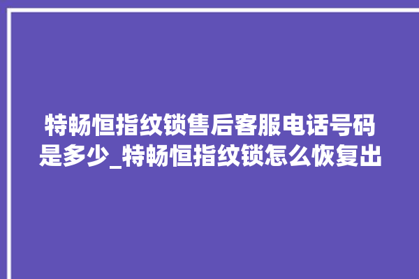 特畅恒指纹锁售后客服电话号码是多少_特畅恒指纹锁怎么恢复出厂设置 。恒指