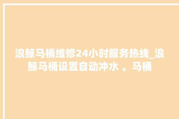 浪鲸马桶维修24小时服务热线_浪鲸马桶设置自动冲水 。马桶