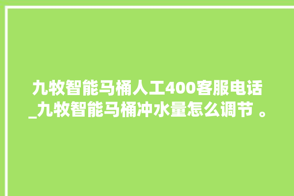 九牧智能马桶人工400客服电话_九牧智能马桶冲水量怎么调节 。马桶