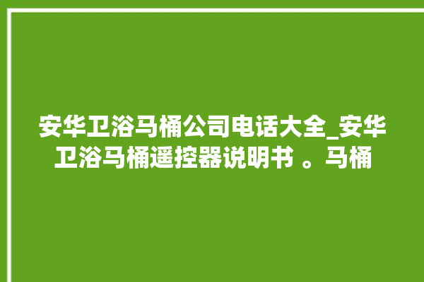 安华卫浴马桶公司电话大全_安华卫浴马桶遥控器说明书 。马桶