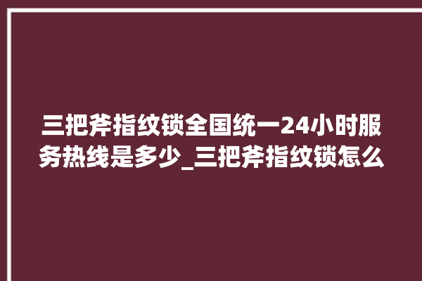 三把斧指纹锁全国统一24小时服务热线是多少_三把斧指纹锁怎么设置指纹 。三把