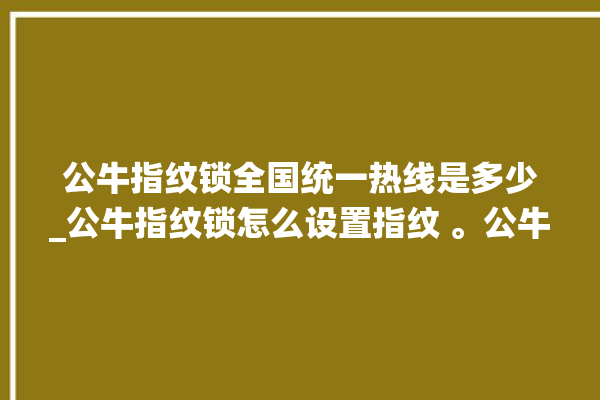 公牛指纹锁全国统一热线是多少_公牛指纹锁怎么设置指纹 。公牛