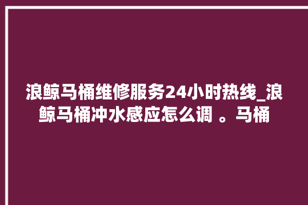 浪鲸马桶维修服务24小时热线_浪鲸马桶冲水感应怎么调 。马桶