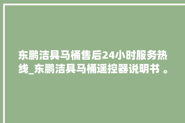 东鹏洁具马桶售后24小时服务热线_东鹏洁具马桶遥控器说明书 。马桶