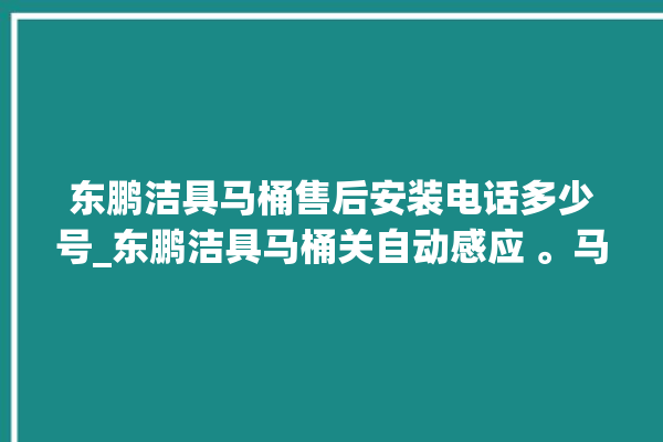 东鹏洁具马桶售后安装电话多少号_东鹏洁具马桶关自动感应 。马桶