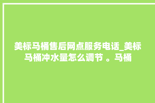 美标马桶售后网点服务电话_美标马桶冲水量怎么调节 。马桶