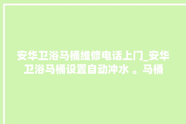 安华卫浴马桶维修电话上门_安华卫浴马桶设置自动冲水 。马桶