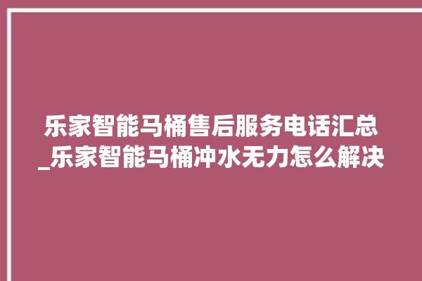 乐家智能马桶售后服务电话汇总_乐家智能马桶冲水无力怎么解决 。马桶