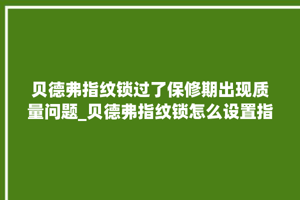 贝德弗指纹锁过了保修期出现质量问题_贝德弗指纹锁怎么设置指纹 。过了