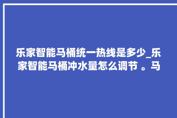 乐家智能马桶统一热线是多少_乐家智能马桶冲水量怎么调节 。马桶