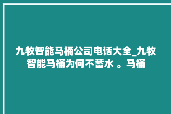 九牧智能马桶公司电话大全_九牧智能马桶为何不蓄水 。马桶