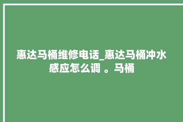 惠达马桶维修电话_惠达马桶冲水感应怎么调 。马桶