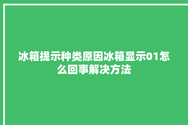 冰箱提示种类原因冰箱显示01怎么回事解决方法