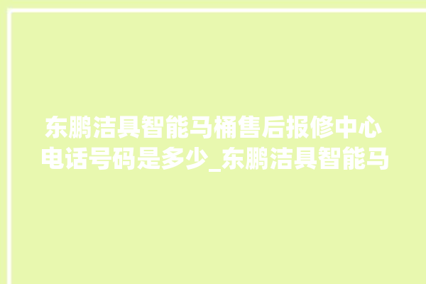 东鹏洁具智能马桶售后报修中心电话号码是多少_东鹏洁具智能马桶怎么拆卸 。马桶