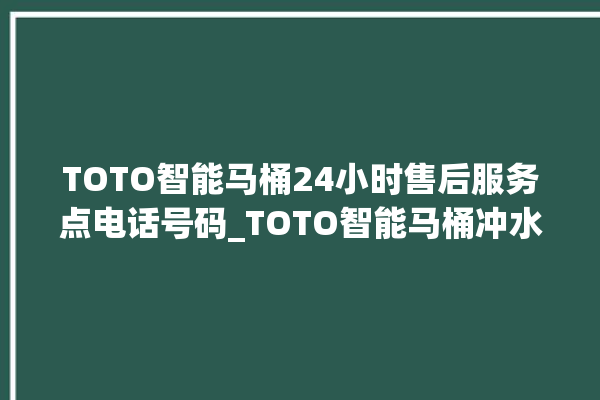 TOTO智能马桶24小时售后服务点电话号码_TOTO智能马桶冲水不停 。马桶