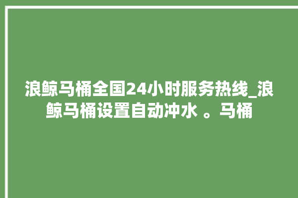 浪鲸马桶全国24小时服务热线_浪鲸马桶设置自动冲水 。马桶