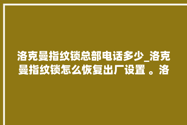 洛克曼指纹锁总部电话多少_洛克曼指纹锁怎么恢复出厂设置 。洛克