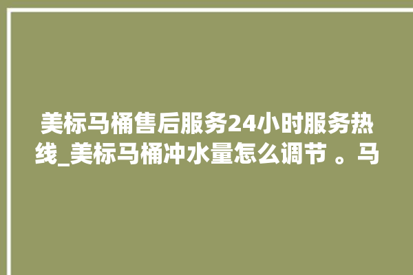 美标马桶售后服务24小时服务热线_美标马桶冲水量怎么调节 。马桶