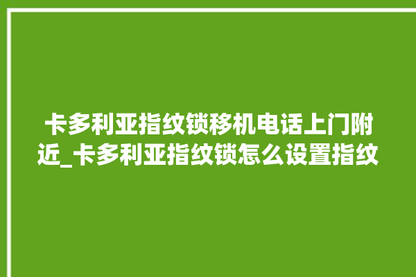 卡多利亚指纹锁移机电话上门附近_卡多利亚指纹锁怎么设置指纹 。多利亚