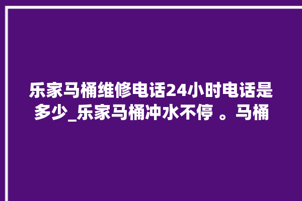 乐家马桶维修电话24小时电话是多少_乐家马桶冲水不停 。马桶