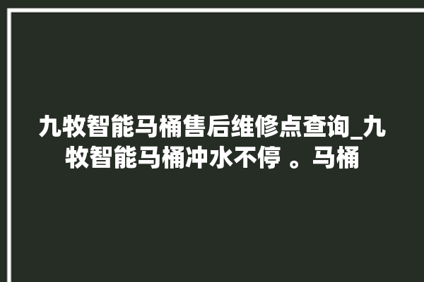 九牧智能马桶售后维修点查询_九牧智能马桶冲水不停 。马桶