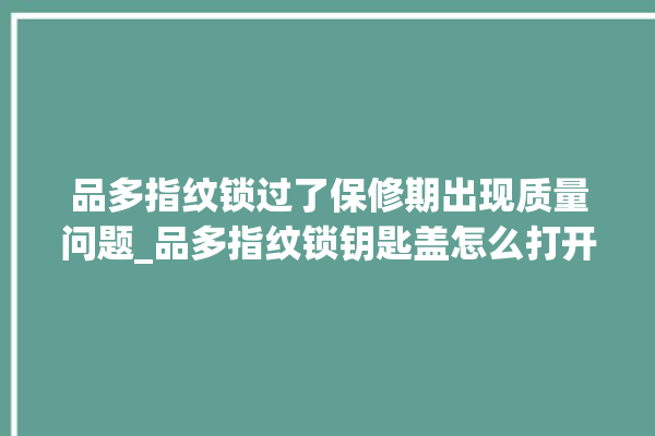 品多指纹锁过了保修期出现质量问题_品多指纹锁钥匙盖怎么打开 。锁钥