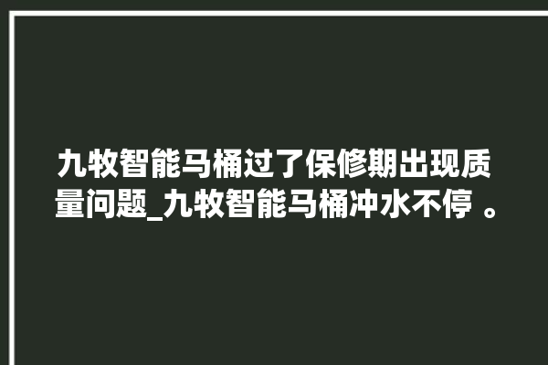 九牧智能马桶过了保修期出现质量问题_九牧智能马桶冲水不停 。马桶