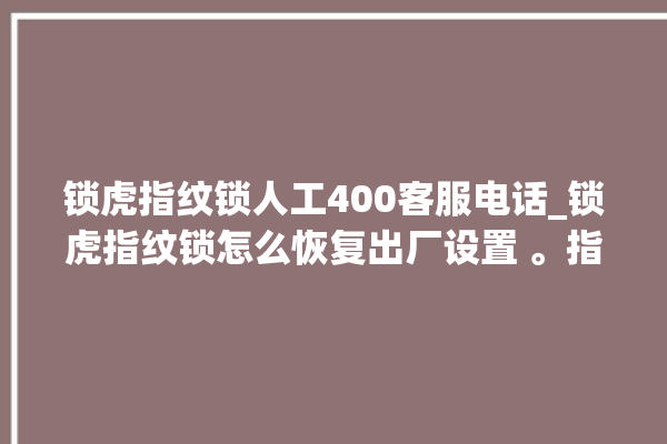 锁虎指纹锁人工400客服电话_锁虎指纹锁怎么恢复出厂设置 。指纹锁