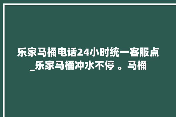 乐家马桶电话24小时统一客服点_乐家马桶冲水不停 。马桶