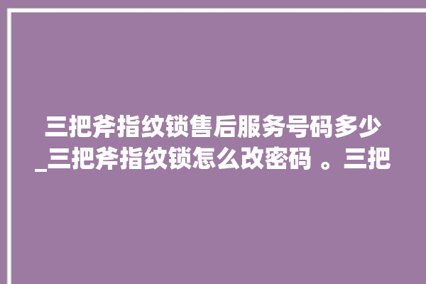 三把斧指纹锁售后服务号码多少_三把斧指纹锁怎么改密码 。三把