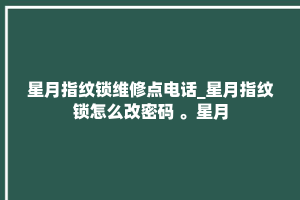 星月指纹锁维修点电话_星月指纹锁怎么改密码 。星月