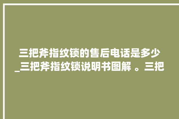 三把斧指纹锁的售后电话是多少_三把斧指纹锁说明书图解 。三把