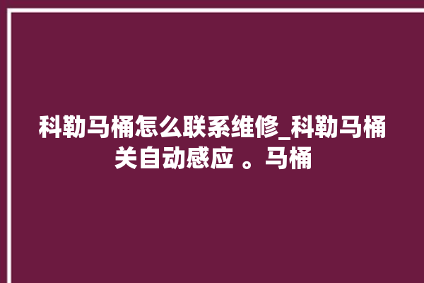 科勒马桶怎么联系维修_科勒马桶关自动感应 。马桶