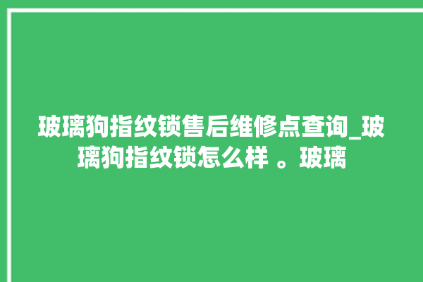 玻璃狗指纹锁售后维修点查询_玻璃狗指纹锁怎么样 。玻璃