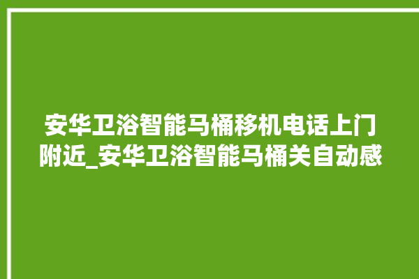 安华卫浴智能马桶移机电话上门附近_安华卫浴智能马桶关自动感应 。马桶